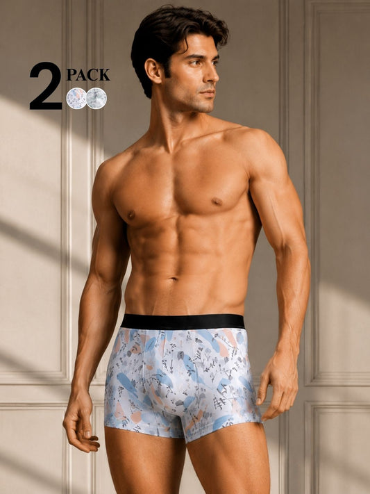 Pack of 2 - Premium Men's Boxer Briefs (Sky Blossom & Crystal Sage)