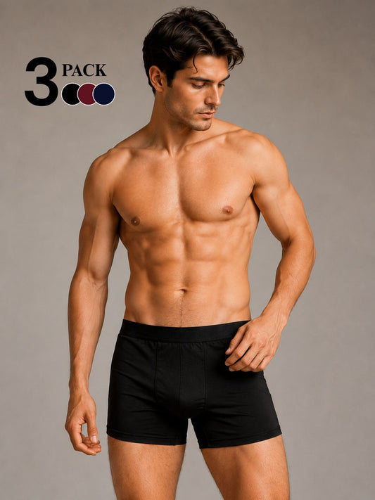 Pack of 3 – Men's Cotton Stretch Performance Boxer Trunks