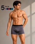 Pack of 5-Men's Premium Cotton Stretch Boxer Briefs.