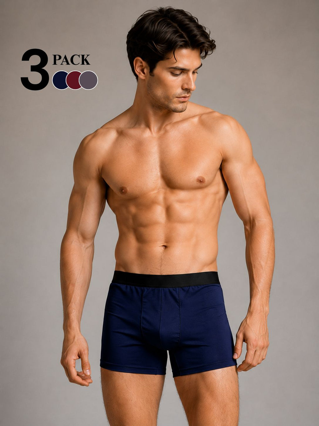 Pack of 3 – Men's Premium Soft Cotton Boxer Trunks
