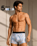 Pack of 5- Men's Premium Cotton Stretch Printed boxer.