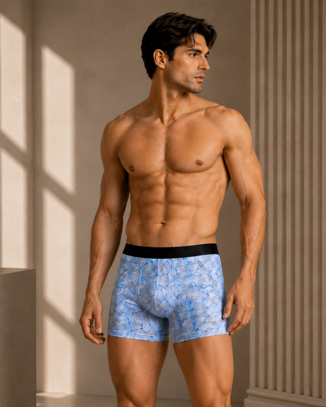 Soft Stretch Cotton Trunks – Crystal Wave