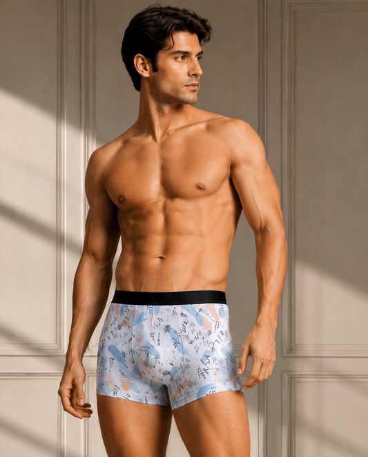 Comfort Fit Cotton Trunks –Sky Blossom